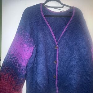 Torrid Blue and Pink Cardigan Sweater